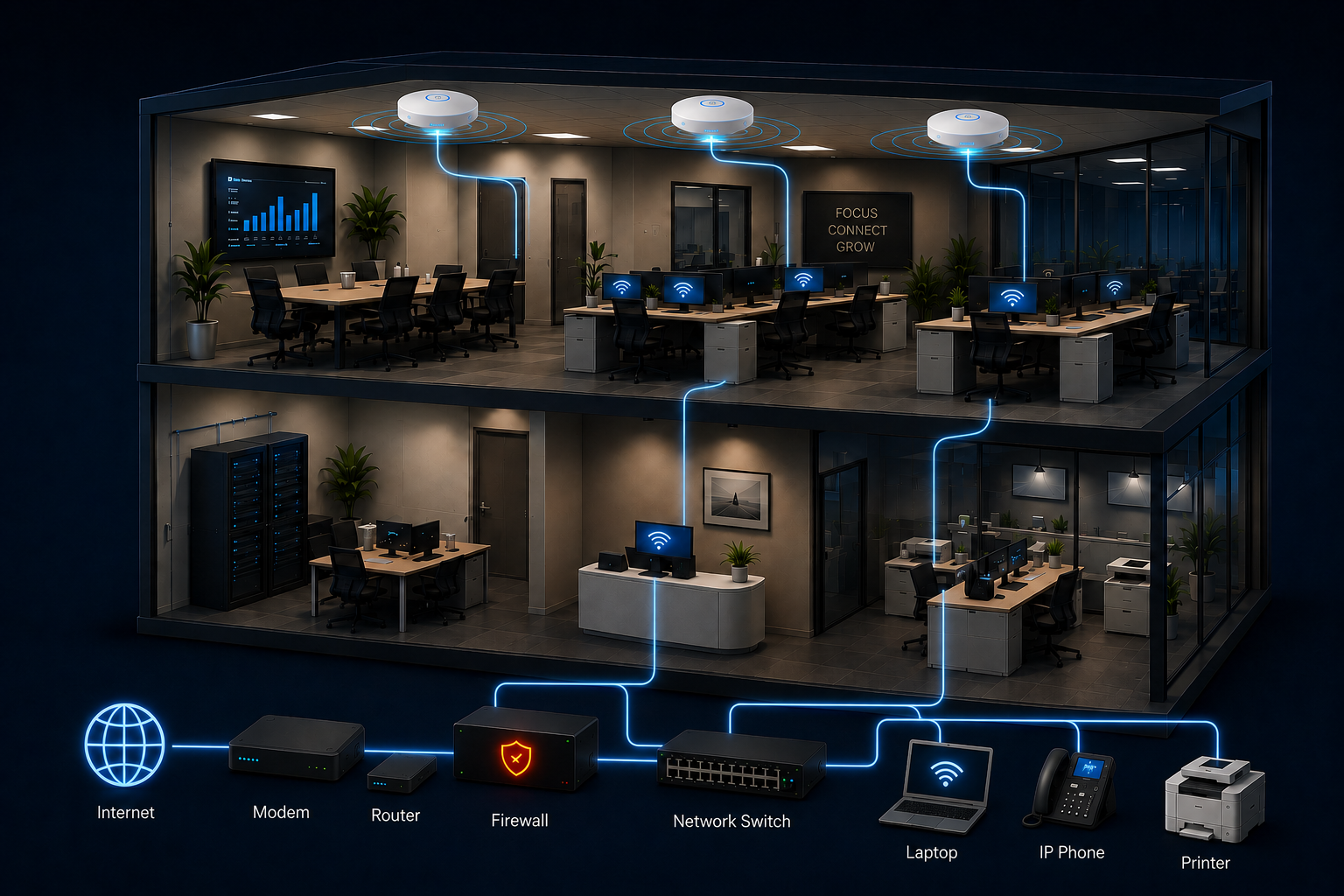 Professional network infrastructure for a small business